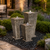 Hollow Granite Triple Stone Urn Fountain Kit at night--AI