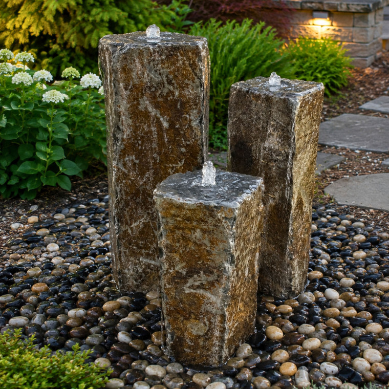 18_24_30 Elite Triple basalt fountain kit installed