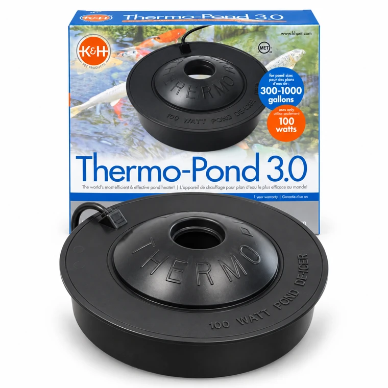 Thermo-Pond Floating De-Icer 3.0 100w - Box and Product Image