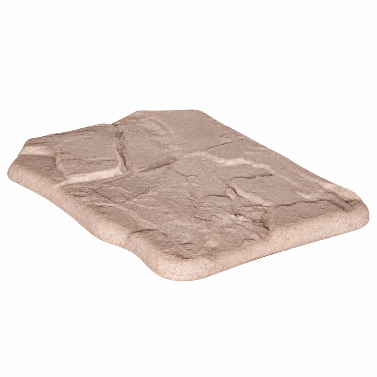 Natural sandstone faux-rock pond skimmer lid featuring realistic stone texture, irregular edges, and a light tan finish on a white background