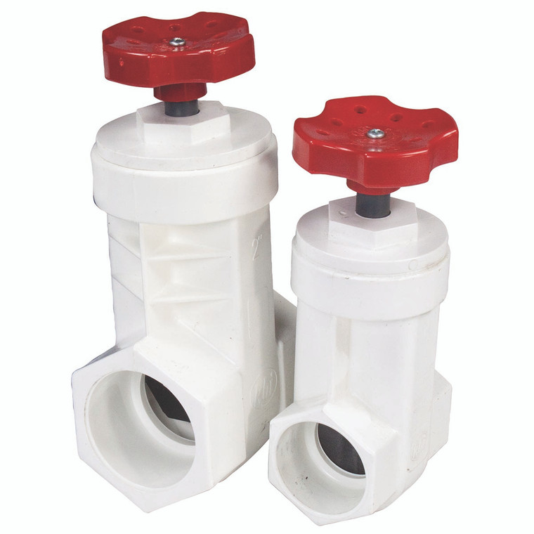 Unions & Valves 2" PVC Screw Stem Style Gate Valve - Slip