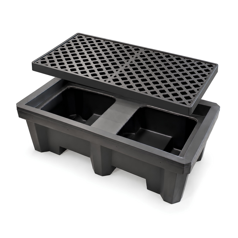 Artesian AquaBox fountain basin with removable lattice grate lifted to show the open reservoir interior.