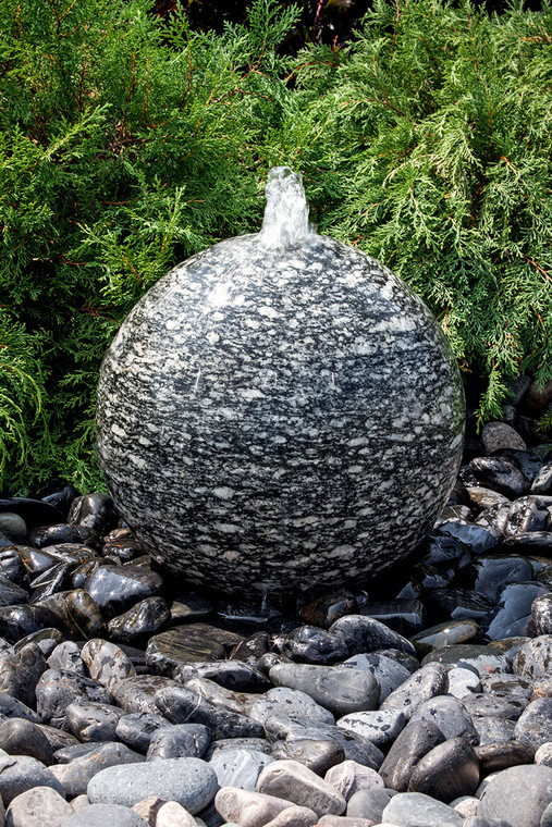 16" Speckled Granite Sphere Fountain