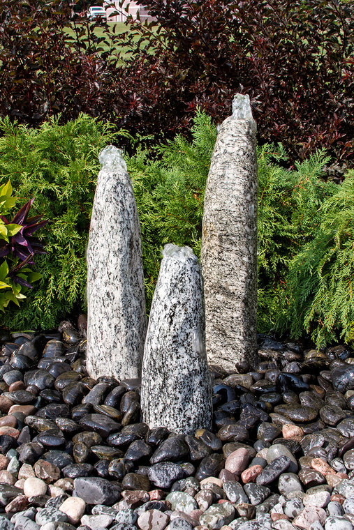 Sale Speckled Granite Triple Pillar Fountain