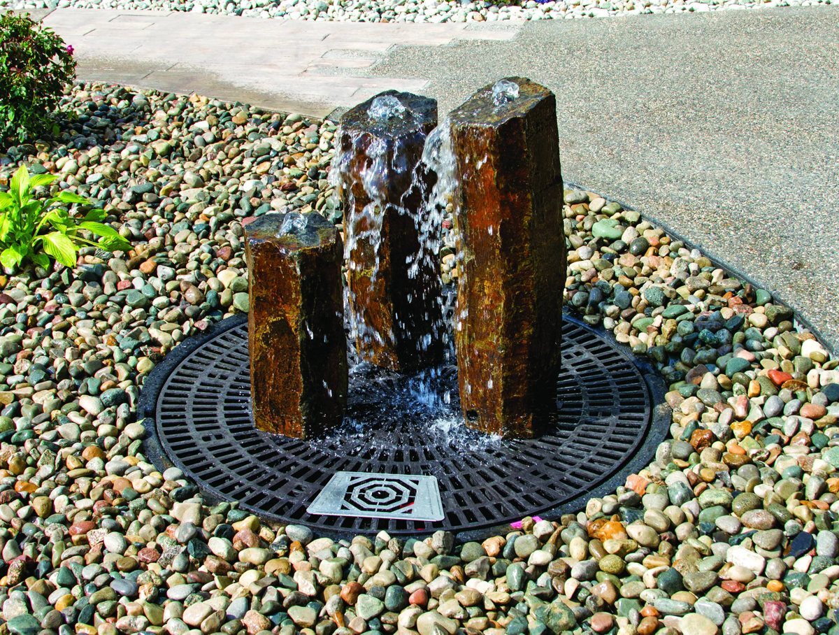 Aqua Bella stone fountain installation