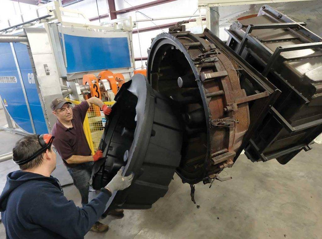 Rotational molding equipment at Blue Thumb