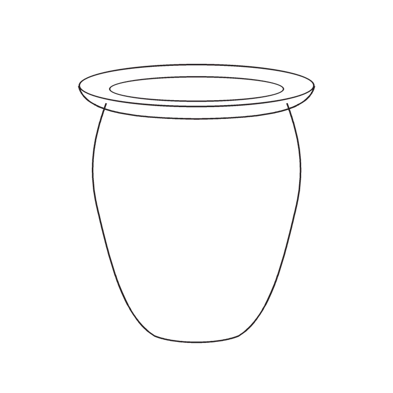 Open Top vase fountain outline