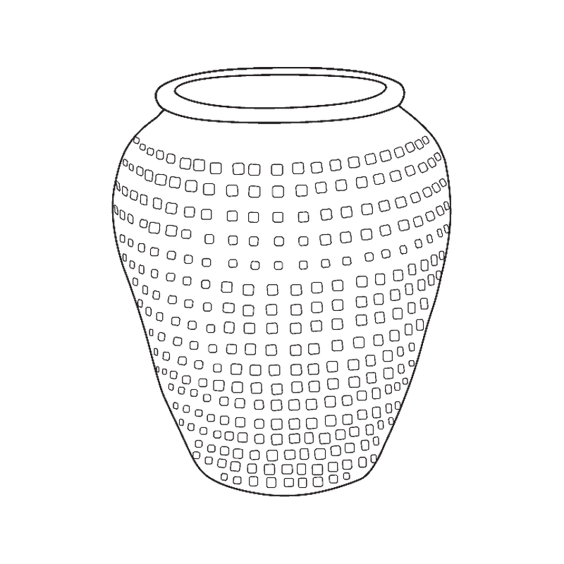 Sienna textured vase fountain outline