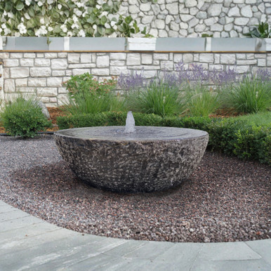 XL Limestone Bowl with Swirl - Single Fountain | Blue Thumb