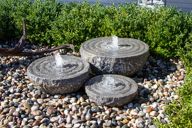 Triple Natural Bowl with Swirl Fountains | Blue Thumb
