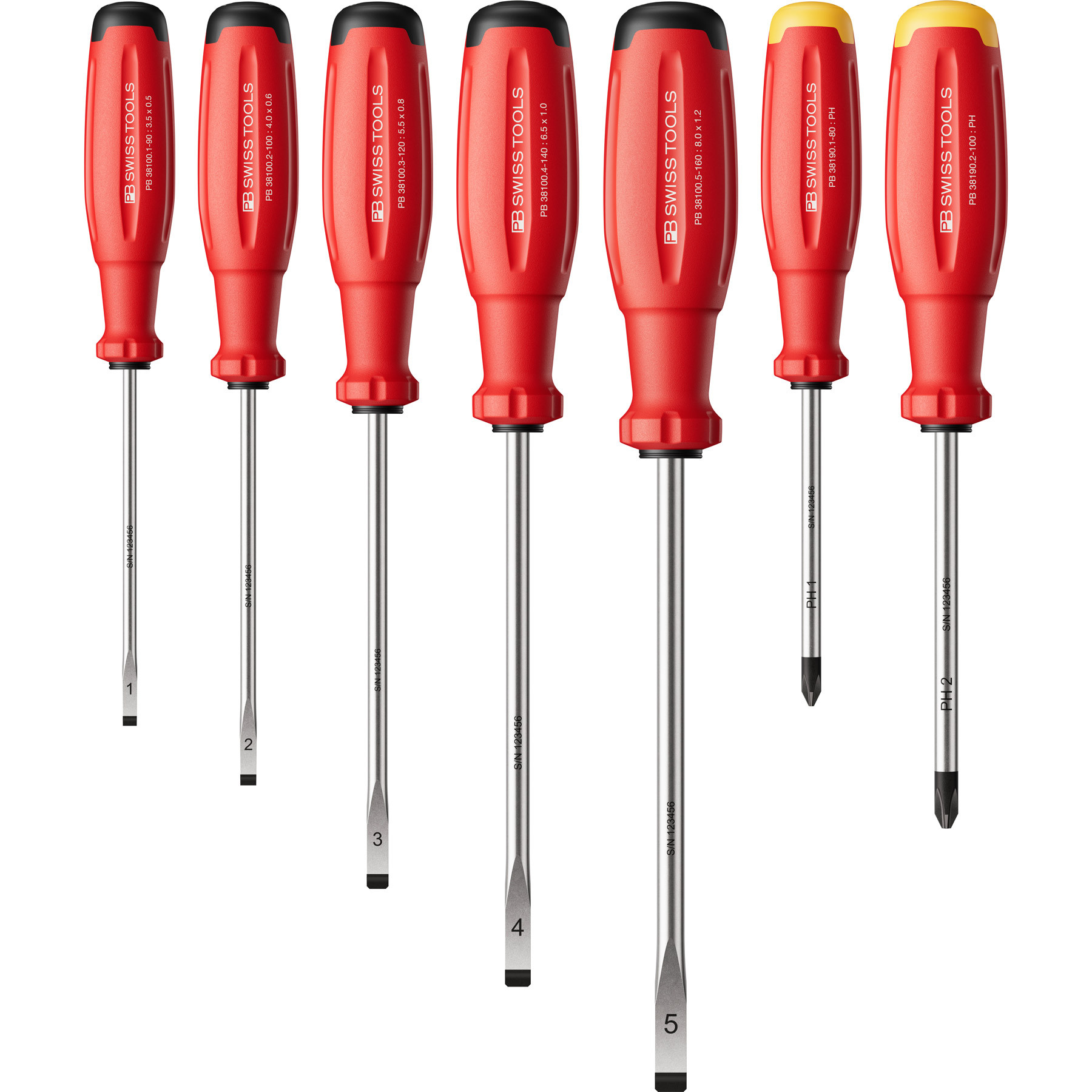 パッポヒ PB Swiss SwissGrip Evo Screwdriver Set, Slotted & Phillips, 6 pcs