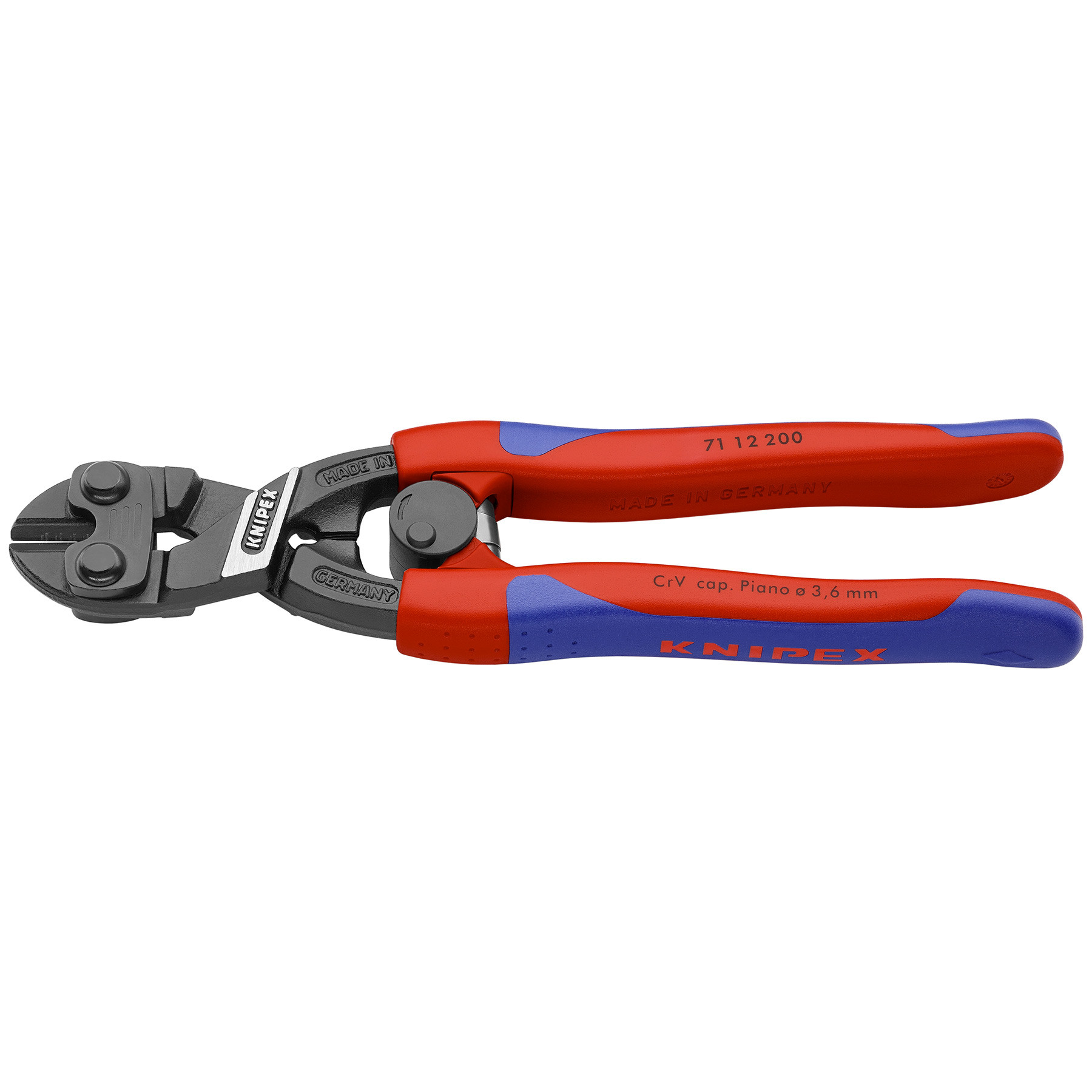 KNIPEX CoBolt® Compact Bolt Cutters w/ Spring, Multi-Component, 8" (71 12 - DRPD