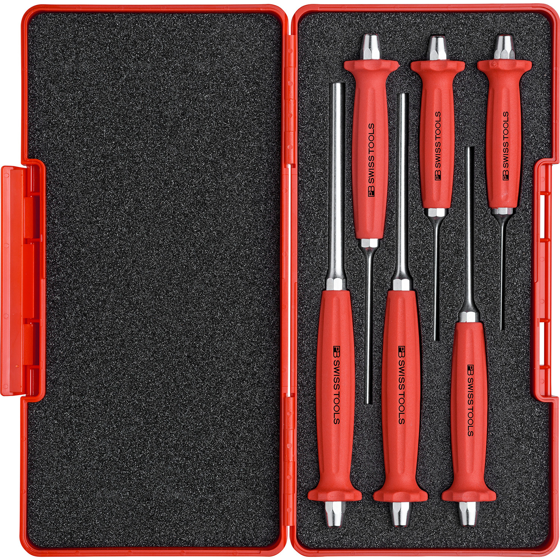 PB Swiss SwissGrip Parallel Pin Punch Set, 6 pcs in Storage Case (PB  758.SET)