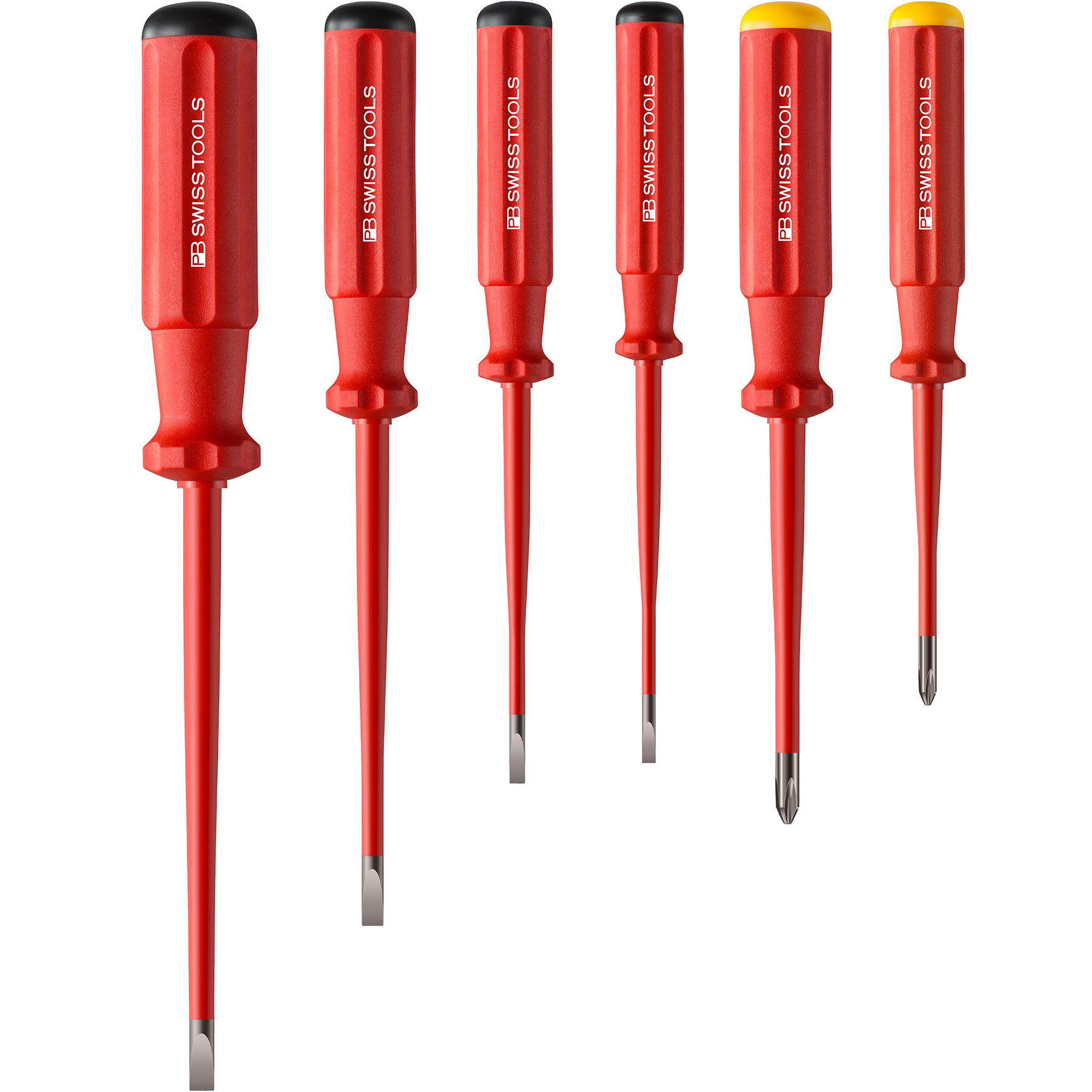 PB Swiss Classic VDE Slim Screwdriver Set, Slotted & Phillips, 6