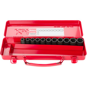 Ko-ken 3/8" Impact Socket Set, 6-Point, 11 pcs w/ Metal Storage Case (13242M)