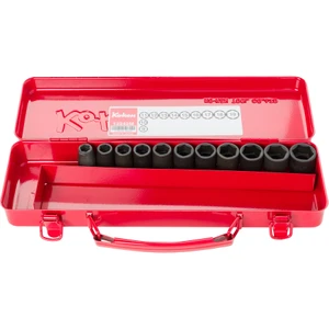 Ko-ken 3/8" Impact Socket Set, 6-Point, 11 pcs w/ Metal Storage Case (13242M)