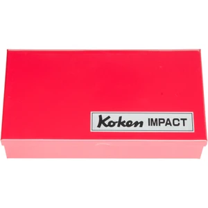 Ko-ken 1/2" Impact Socket Set, 6-Point, 13 pcs w/ Metal Storage Case (14241M)
