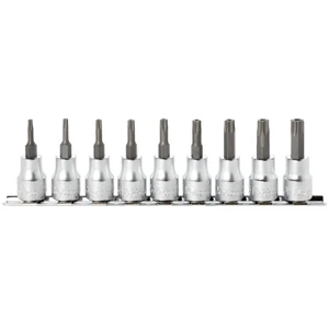 Ko-ken 3/8" Bit Socket Set, Security Torx®, 50 mm Long, 9 pcs (RS3025/9-HOLE)