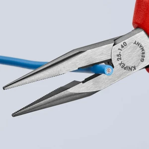 KNIPEX Long Nose Pliers, Snipe Nose w/ Side Cutter, Comfort-Grip, 5–1/2" (25 02 140)