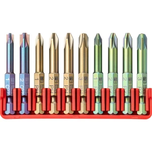 PB Swiss 1/4" Bit Set, E6, Phillips / Pozidriv / Combination, 10 pcs (PB E6.712 CN)