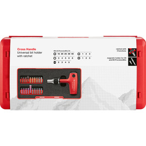 PB Swiss SwissGrip Cross-Handle Ratcheting Bit Driver Set, w/ ToolBox & 20 Bits (PB 1255.MR Set CBB)