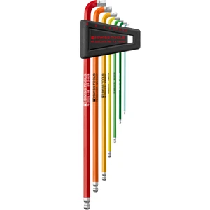 PB Swiss Rainbow L-Key Set, Hex, 90-100°, Long w/ Ball End, 1.5-6 mm (PB 2222.LH-6 RB)