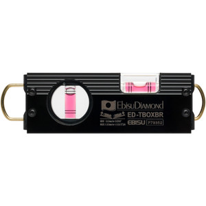 Ebisu ToBi Box Level, 2-Way, Magnetic, Black, Red Vials, 175 mm / 7" (ED-TBOXBR)