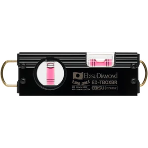 Ebisu ToBi Box Level, 2-Way, Magnetic, Black, Red Vials, 175 mm / 7" (ED-TBOXBR)