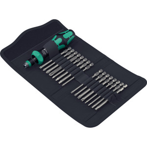 Wera Kraftform Kompakt Ratcheting Bit Screwdriver Set, Rapidaptor, Assorted, 17 pcs w/ Storage Case (KK 60 RA-R Imperial 1) Wera Kraftform Kompakt Ratcheting Bit Screwdriver Set, Rapidaptor, Assorted, 17 pcs w/ Storage Case (KK 60 RA-R Imperial 1)