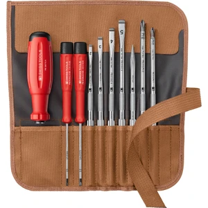 PB Swiss SwissGrip Evo Interchangeable Blade Screwdriver Sets, w/ Roll-Up Fabric Case (PB 38218)