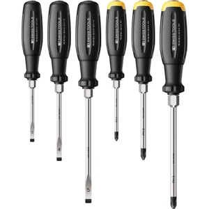 PB Swiss SwissGrip Evo Screwdriver Set, Heavy-Duty, Slotted & Phillips, 6 pcs (PB 38249.DN CBB)