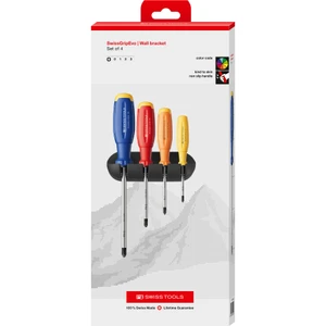 PB Swiss SwissGrip Evo Screwdriver Set, Rainbow, Phillips, 4 pcs w/ Storage Rack (PB 38242.H RB CBB)