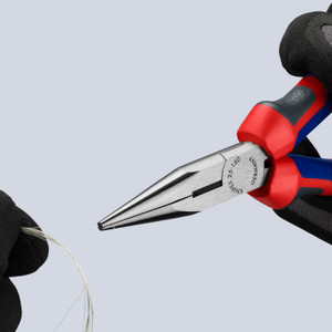 KNIPEX Long Nose Pliers, Snipe Nose w/ Side Cutter, Comfort-Grip, 6-1/4" (25 02 160)