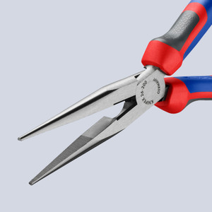 KNIPEX Long Nose Pliers, Snipe Nose w/ Side Cutter, Comfort-Grip, 8" (26 12 200)