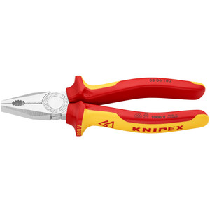 KNIPEX Combination Pliers, VDE Insulated, 7" (03 06 180) KNIPEX Combination Pliers, VDE Insulated, 7" (03 06 180)