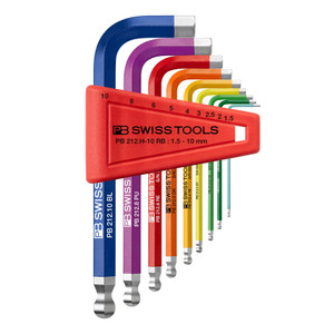 PB Swiss Rainbow L-Key Set, Hex, w/ Ball End, 1.5-10 mm (PB 212.H-10 RB) PB Swiss Rainbow L-Key Set, Hex, w/ Ball End, 1.5-10 mm (PB 212.H-10 RB)
