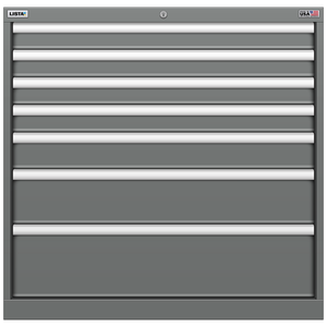 LISTA Stationary Cabinet, Shallow, 7 Drawer, 34.3" W 22.5" D 33.5" H (ES0750-0701F)
