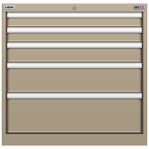 LISTA Stationary Cabinet, Shallow, 5 Drawer, 28.2" W 22.5" D 27.6" H (ST0600-0501F)