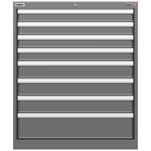 LISTA Stationary Cabinet, Shallow, 8 Drawer, 28.2" W 22.5" D 33.5" H (ST0750-0801F)