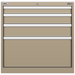LISTA Stationary Cabinet, 4 Drawer, 28.2" W 28.5" D 27.6" H (SC0600-0401F)