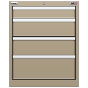LISTA Stationary Cabinet, Shallow, 4 Drawer, 22.2" W 22.5" D 27.6" H (CL0600-0402F)