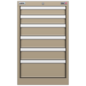 LISTA Stationary Cabinet, Shallow, 6 Drawer, 16.9" W 22.5" D 27.6" H (NS0600-0601N)