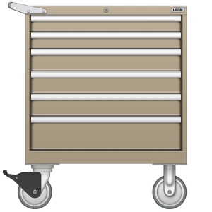 LISTA Mobile Drawer Cabinet, 6 Drawer, 28.2" W 28.5" D 35.6" H (SC0600-0601F-M)