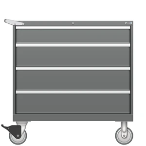 LISTA Mobile Drawer Cabinet, 4 Drawer, 40.3" W 28.5" D 41.5" H (HW0750-0404F-M)