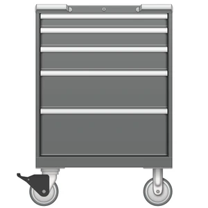 LISTA Mobile Drawer Cabinet, 5 Drawer, 28.2" W 28.5" D 41.5" H (SC0750-0505F-M)