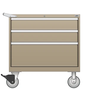 LISTA Mobile Drawer Cabinet, Shallow, 3 Drawer, 34.3" W 22.5" D 35.6" H (ES0600-0301F-M)