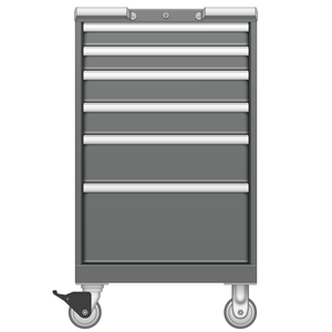LISTA Mobile Cabinet, Shallow, 6 Drawer, 22.2" W 22.5" D 39.1" H (CL0750-0602F-M)