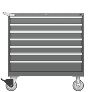 LISTA Mobile Drawer Cabinet, 7 Drawer, 40.3" W 28.5" D 41.5" H (HW0750-0704F-M)