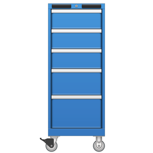 LISTA Mobile Cabinet, Shallow, 5 Drawer, 16.9" W 22.5" D 44.1" H (NS0900-0501N-M)