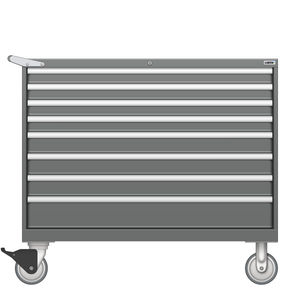 LISTA Mobile Drawer Cabinet, Shallow, 8 Drawer, 47.0" W 22.5" D 41.5" H (MS0750-0801F-M)